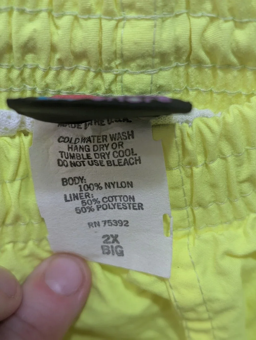 NWT Vintage Retro Neon Yellow Off Shore Athletic Shorts. Size 2X
